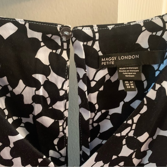 Maggy London Sky/Black Floral Dress for Nordstrom NWT - 6P - Picture 4 of 8